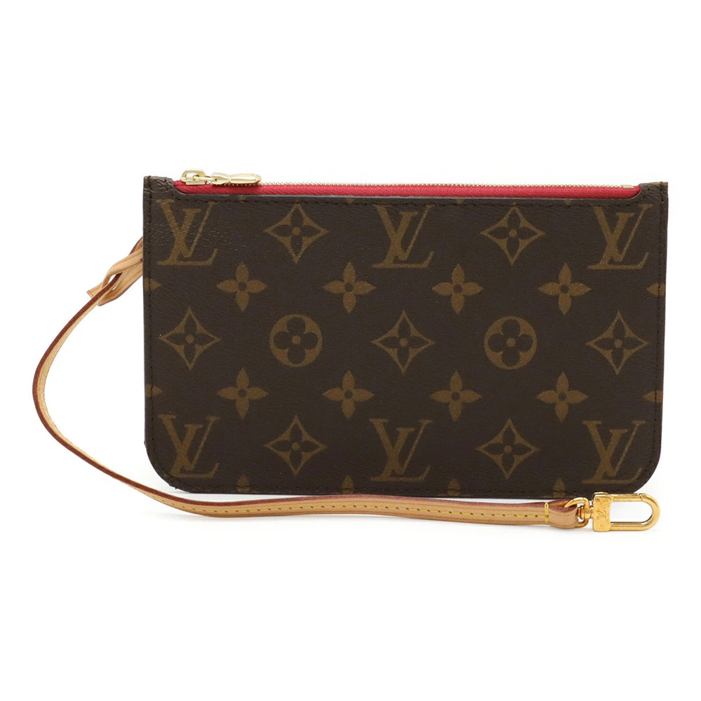 LOUIS VUITTON Monogram Neverfull Pouch Clutch Pivoinne